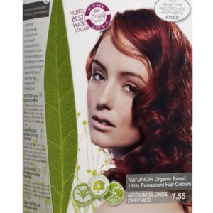 Juuksevärv Keskmine blond sügavpunase varjundiga 7.55