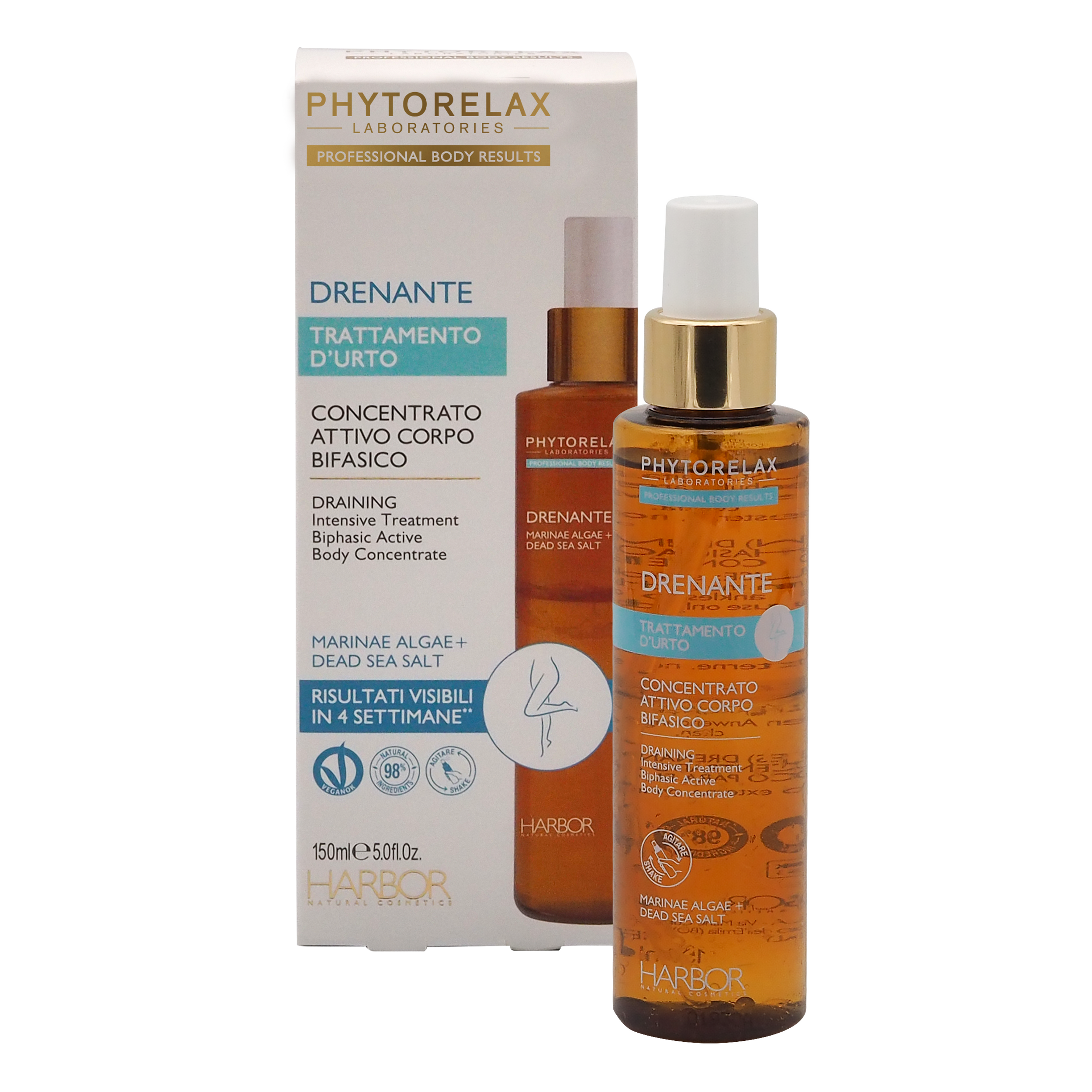 Kahefaasiline intensiivne keha trimmiv, tursete vastane, vepeetust parandav hooldus 150ml