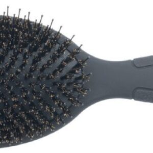 Ovaalne keskmise suurusega must termoplastist Soft Touch viimistlusega kvaliteetjuuksehari 9151